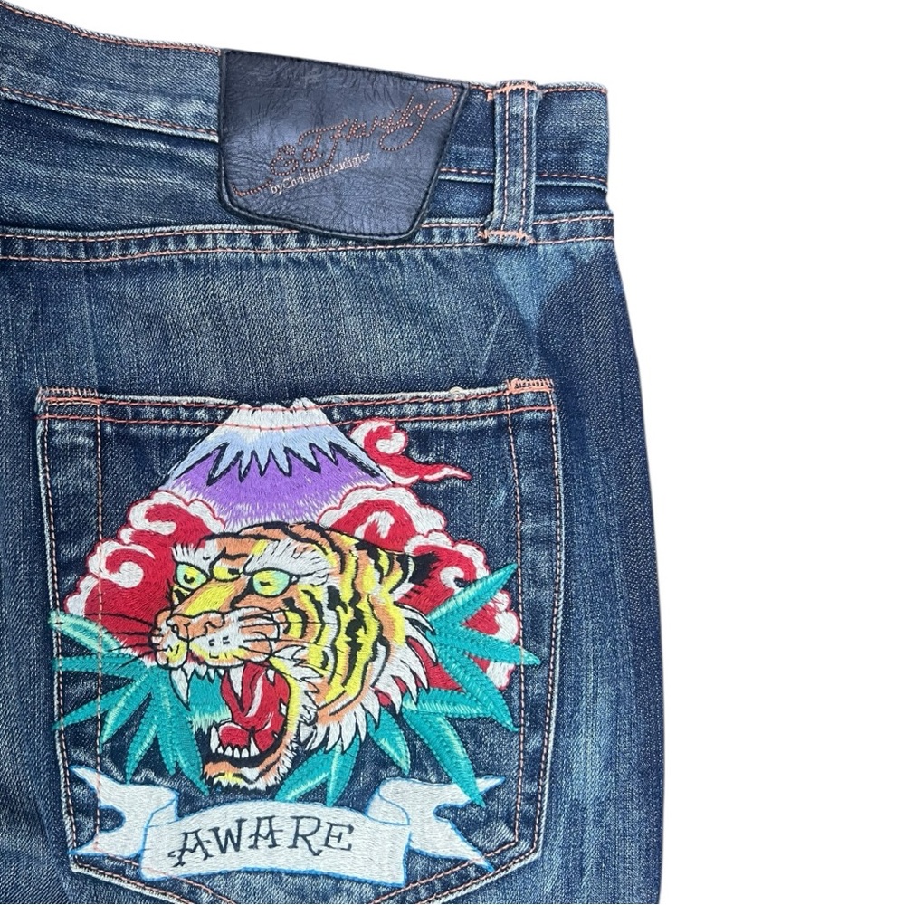 🐯 Ed Hardy Vintage Men’s Straight Leg Jeans –  Size 36‎
